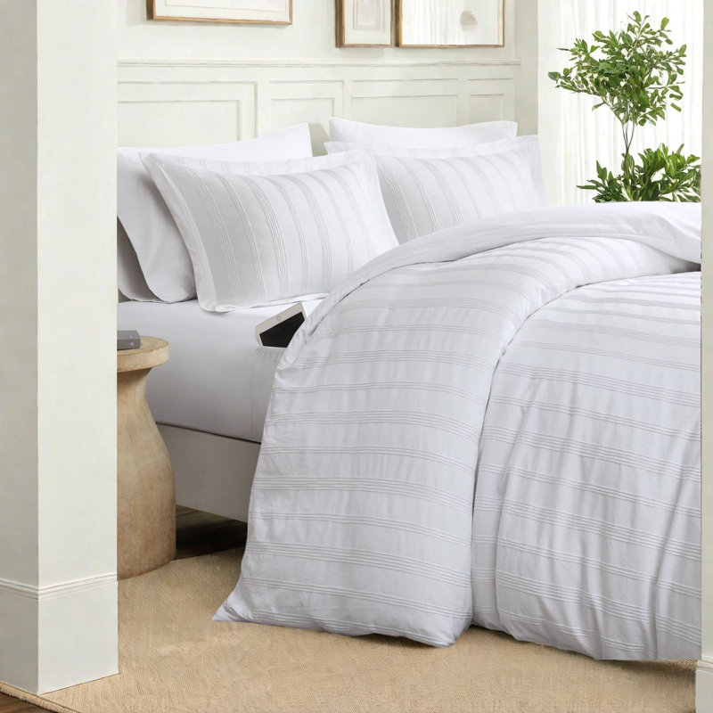 Ensembles de literie de confort, rayures tissées en polyester pour une maison moderne