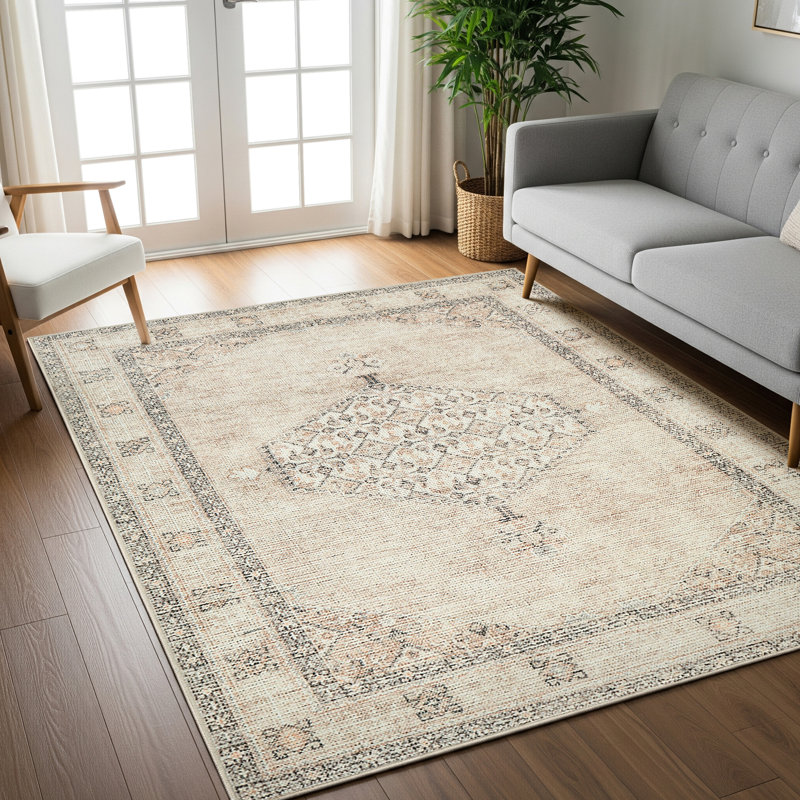 Oriental Vintage Area Rug Brown, Rectangle 160 x 213cm