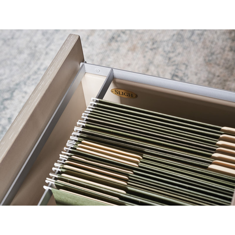 Hewitt 2-Drawer Lateral Filing Cabinet, Light Taupe/Champagne 