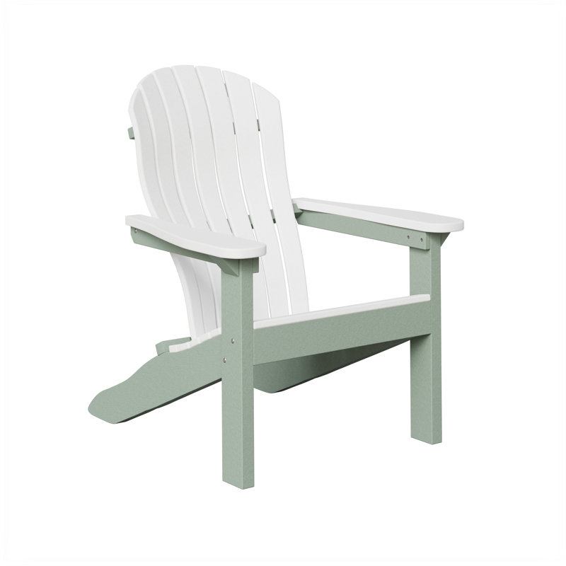 Berlin Gardens Contour Adirondack Chair, White with Seafoam
