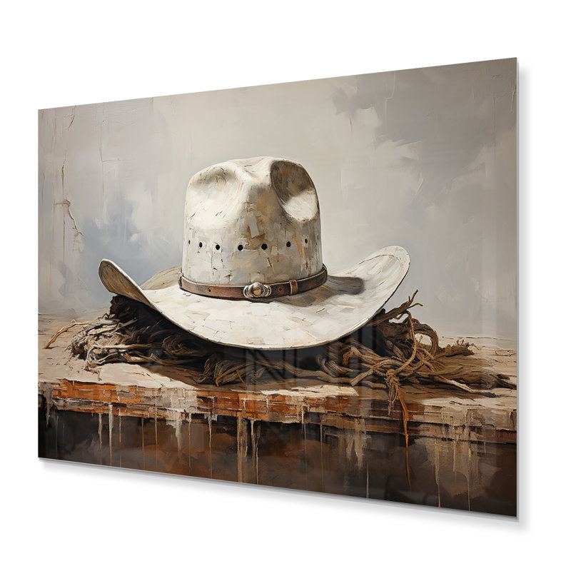 Décoration murale en métal minimalisme Cowboy Hat II - Cowboys, H 12 po x l 20 po x P 1 po