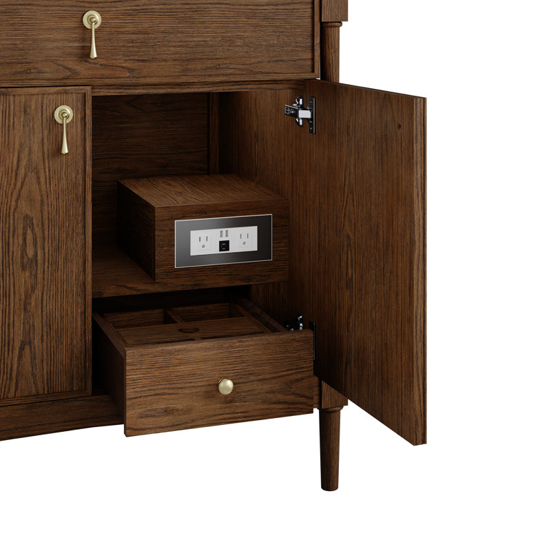 Kinnsden 36" W Single Vanity, Sable Oak, Carrara Marble, 8" Widespread