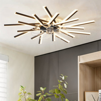 Hanke 36.22'' 6- Speed Dimmable Reversible Ceiling Fan With Led Lights And Remote Control