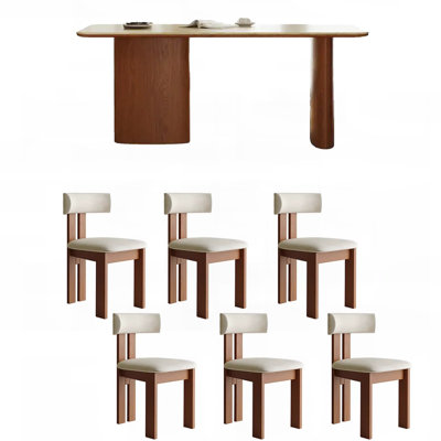 Retro simple rock plate dining table sets.