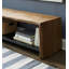 Banc de rangement pour chaussures en bois de pin rustique