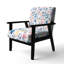Chaise rembourrée Boho - Botanical Garden Blue-1802682695