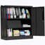 Armoire de rangement en métal robuste avec serrure, tablettes réglables et sécurité à 3 points pour le garage, le bureau ou la maison.