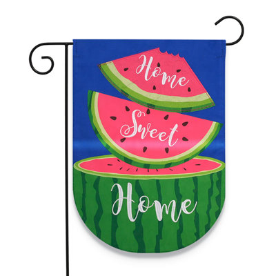 Home Sweet Home Watermelon Burlap Garden Flag