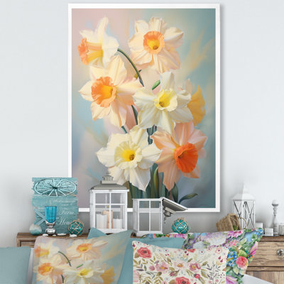 «Wasilij White Affodils», impression romantique sur toile