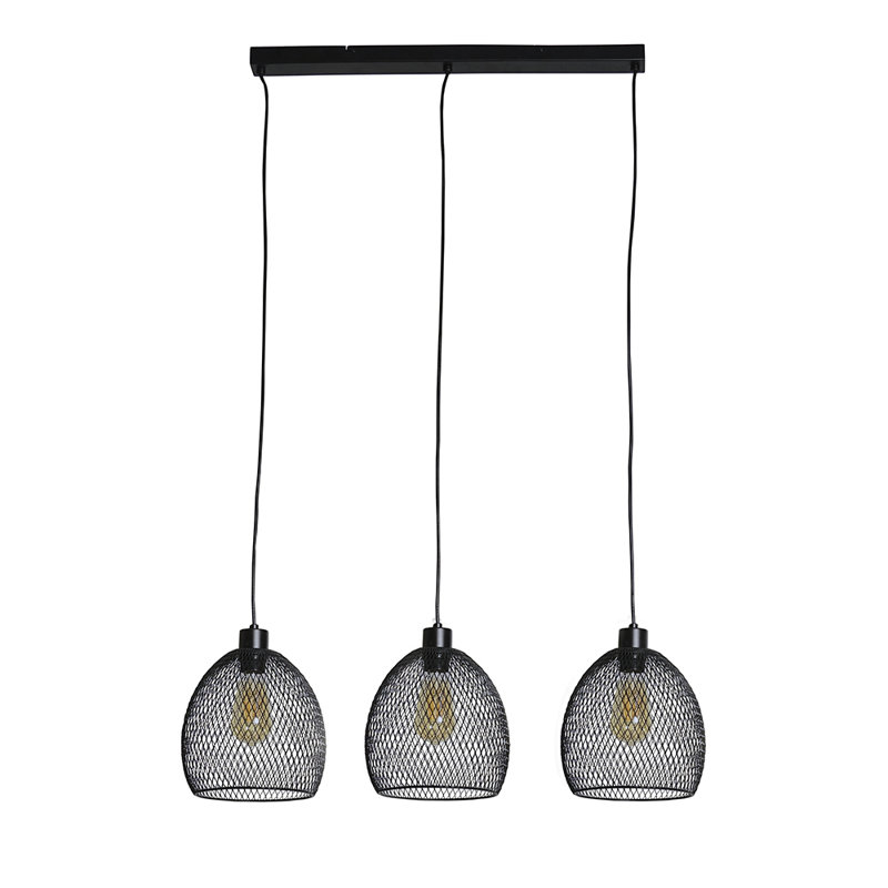 Blunt 3 - Light Kitchen Island Pendant, Matt Black