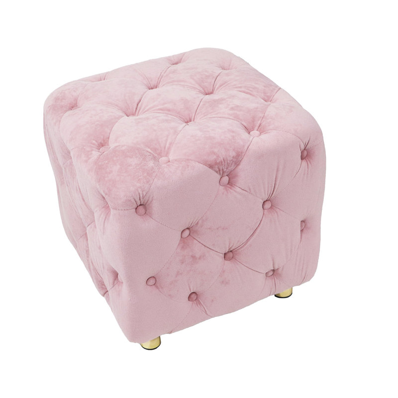 Asharie Velvet Upholstered Bench, Pink