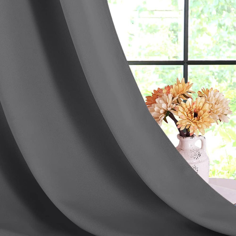 Paire de rideaux occultant en polyester, Gris, L 70 po x L 84 po