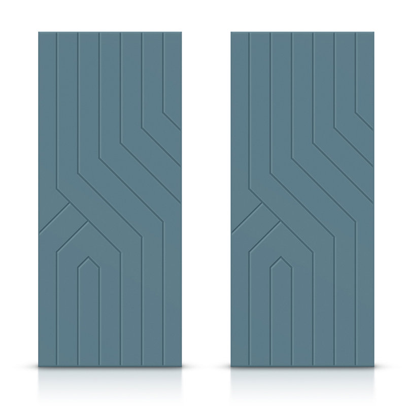 Portes de placard coulissantes en bois manufacturé à panneaux, Bleu dignité, 48 po x 80 po