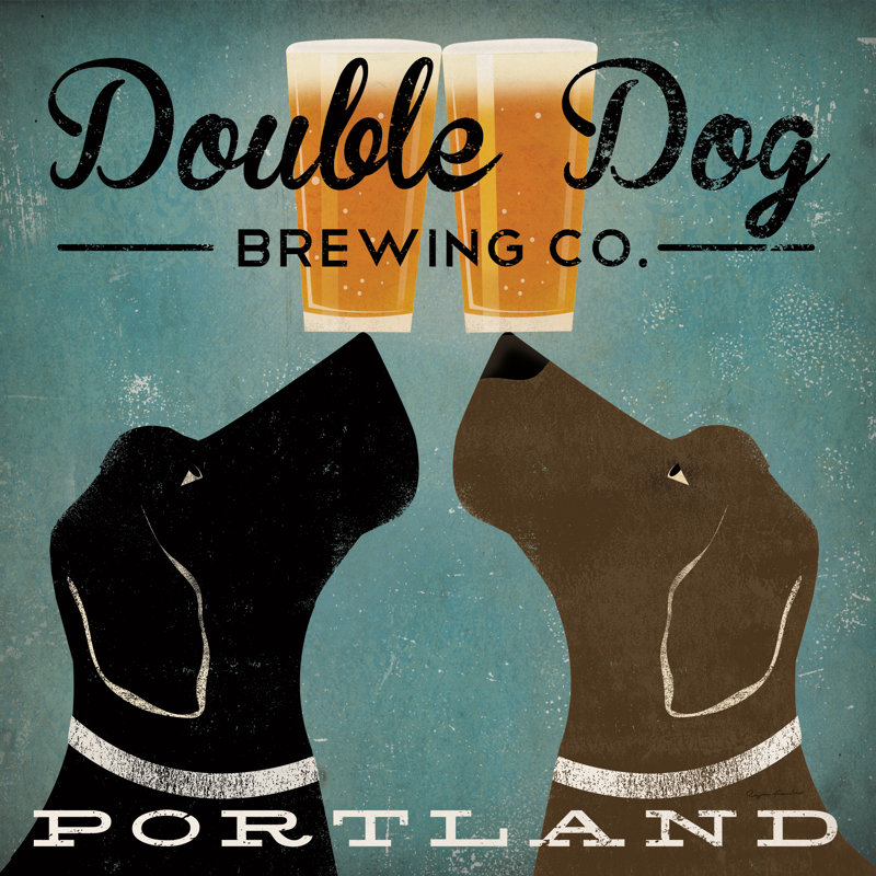 Double Dog Brewing Co by Ryan Fowler - Wrapped Canvas Print, 30cm H x 30cm W