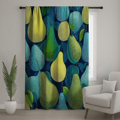 Pears Window Curtains, Fruits Sheer & Blockout Curtains - 1 Panel