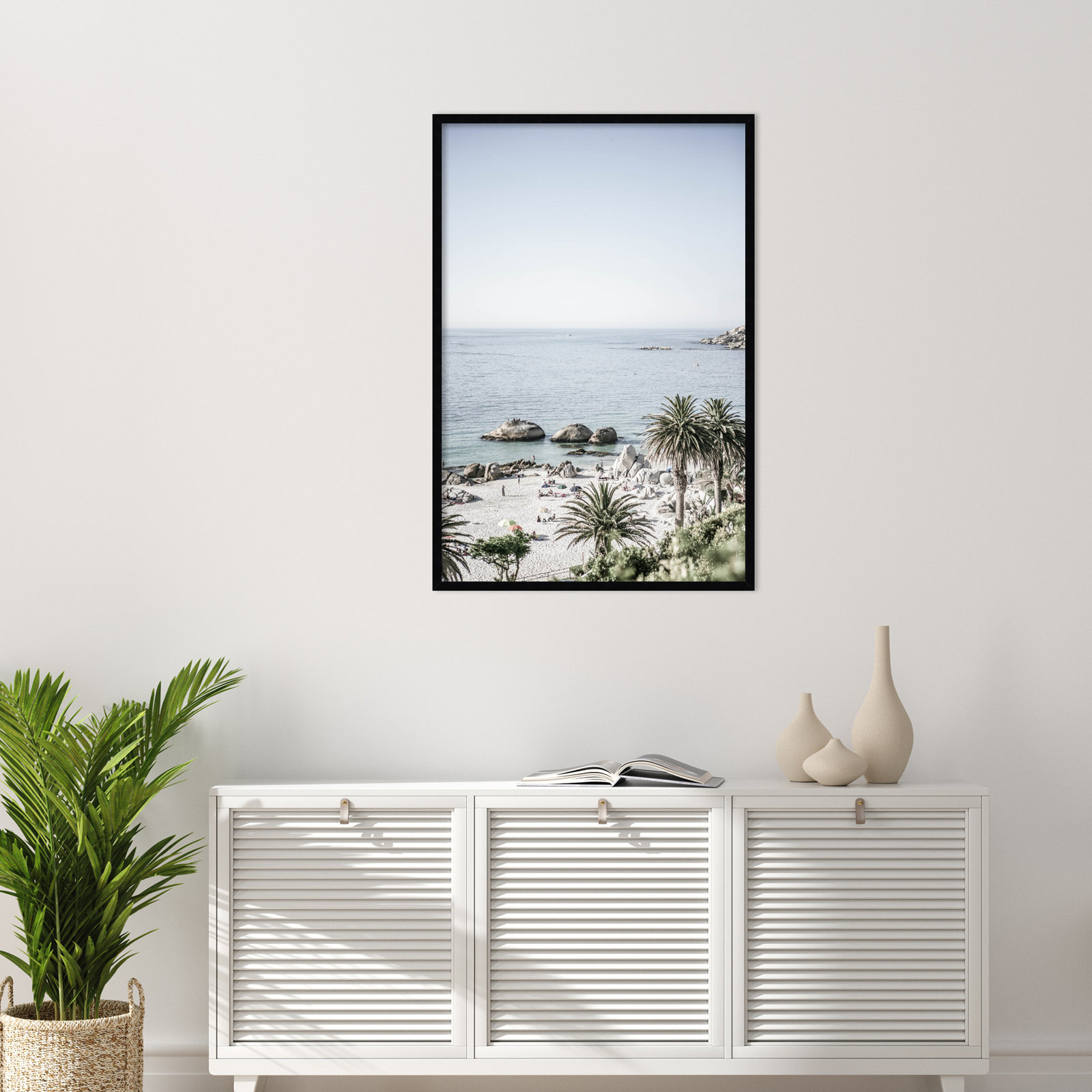 Pindall "Clifton Beach" Print, 41" H x 28" W, Black