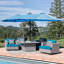 Grand parasol rectangulaire double face pour marché avec lumière et base - bleu-1947298573