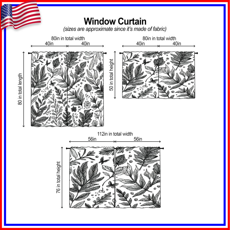 Rideaux noirs obscurcissants et obscurcissants - 2 panneaux, 40 po x 50 po - 2 panneaux, Transparent