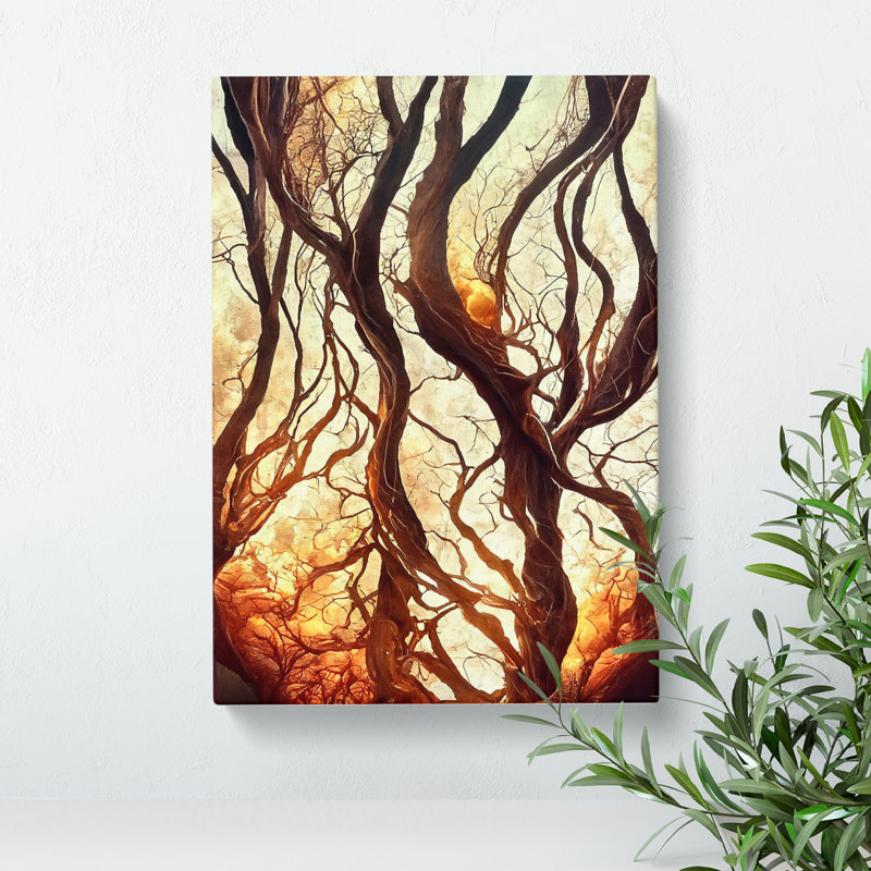 Abstract Autumn Tree No.2 - Wrapped Canvas Print, 50cm H x 35cm W