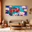 Birds Koi Fish Water Lily Pond, ensemble de 3 reproductions d'art sur toile-333782196