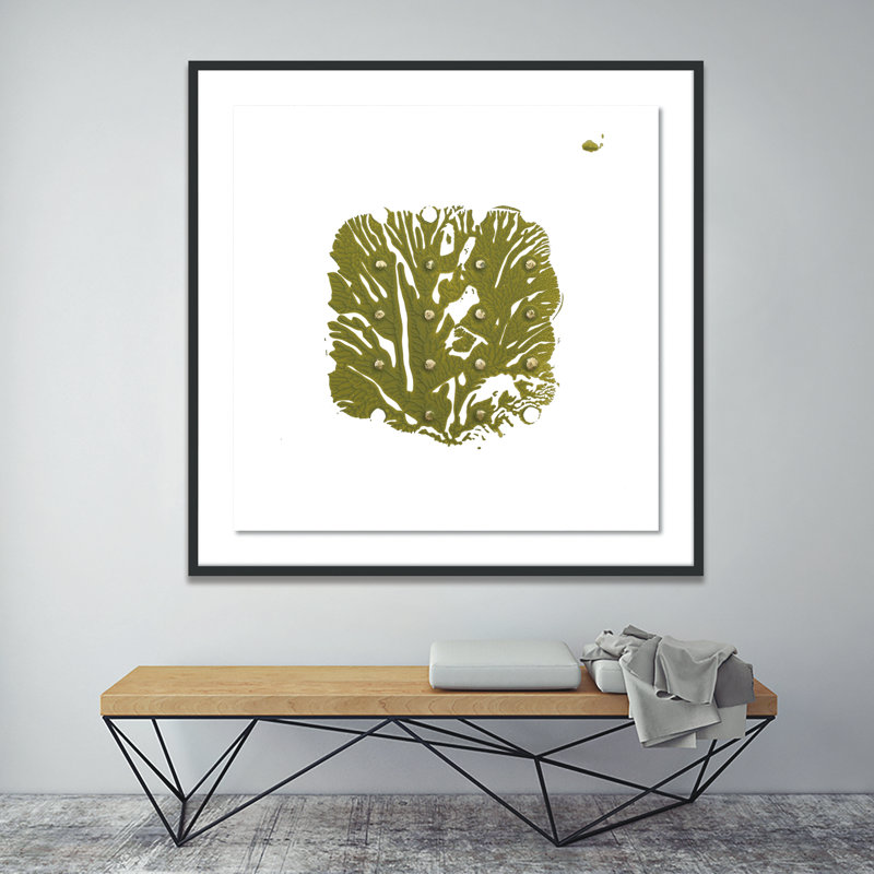 Green Golden Imprint 7 Print by Anne Mersmann, Black, 48" H x 48" W x 2.5" D