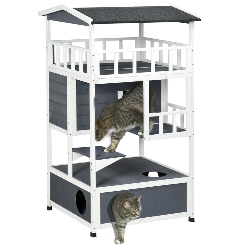 Maison d'extérieur en bois pour chat