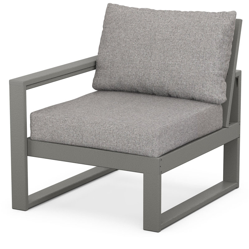 POLYWOOD Outdoor Lounge Chair, Gray Mist, Slate Gray