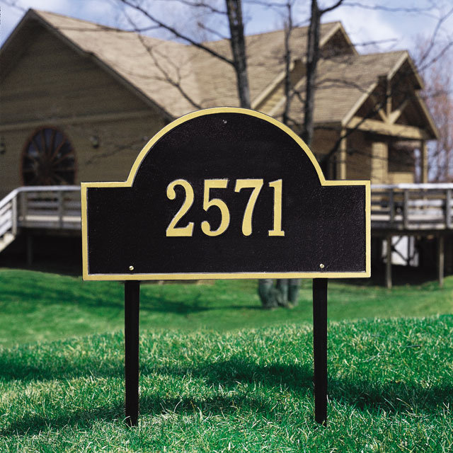 1-Line Lawn Address sign, Antique Copper, Yes