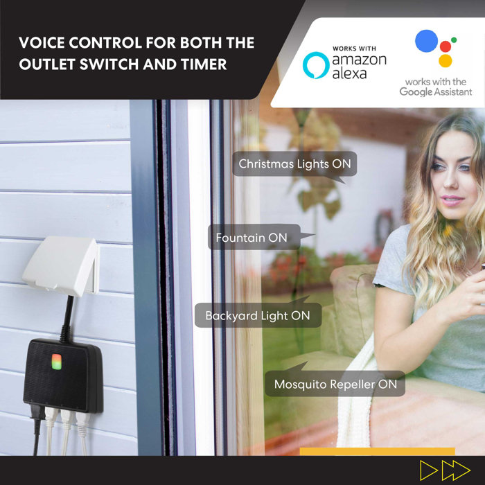 SNAP INVENT 15-Amp Smart Outdoor Wi-Fi Plug Socket Waterproof ...