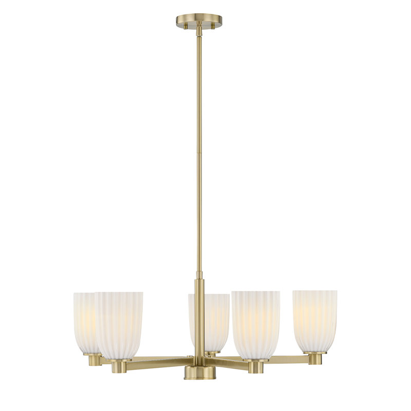 Lustre 5 lumières en laiton noble Aldegonde, Noble Brass