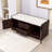 Storage Bench with 2 Drawers, 2 Cabinets and Removable Cushion for Entryway-1440841056