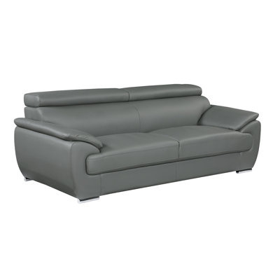 Aieshia Genuine Leather Pillow Top Arm Loveseat