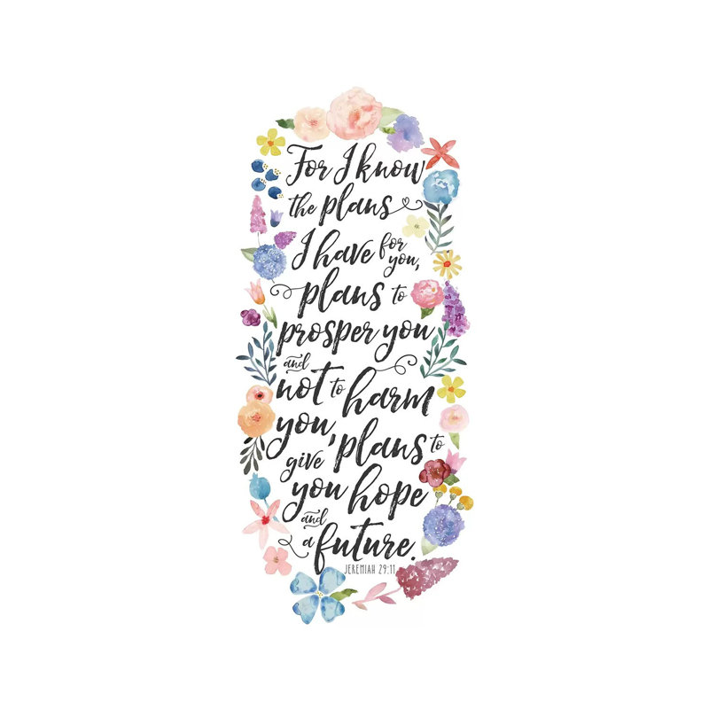 Floral Bible Verse Panel I by Noonday Design - Wrapped Canvas Print, 20.32 cm H x 30.48 cm W