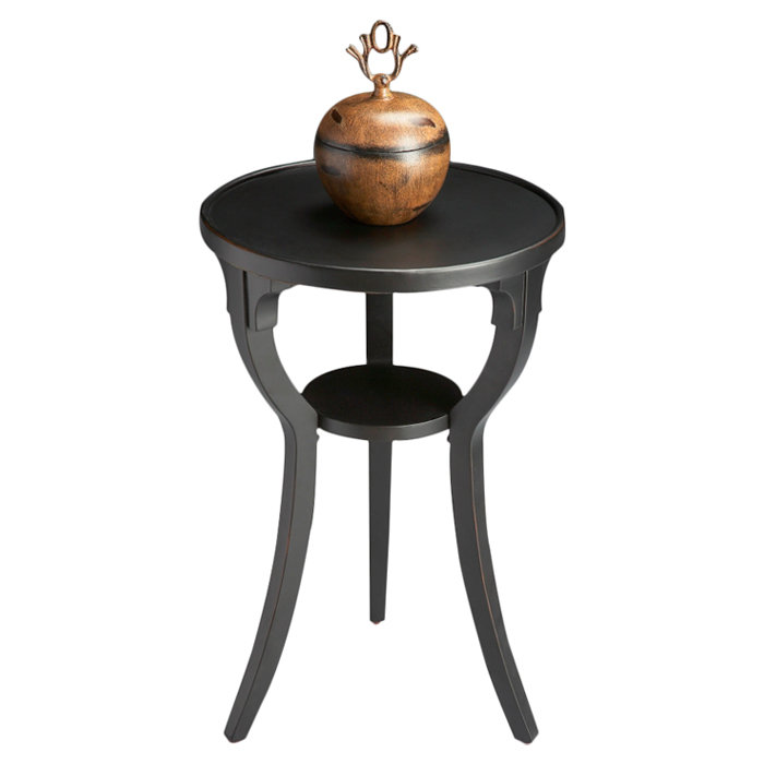 Table de bout ronde noire Réglisse