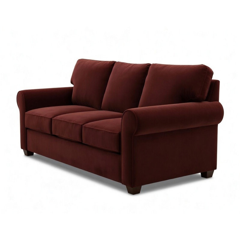 Ardmont 81'' Rolled Arm Sofa with Reversible Cushions, Claret