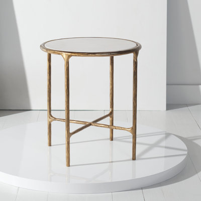 Evelynn Glass Cross Legs End Table