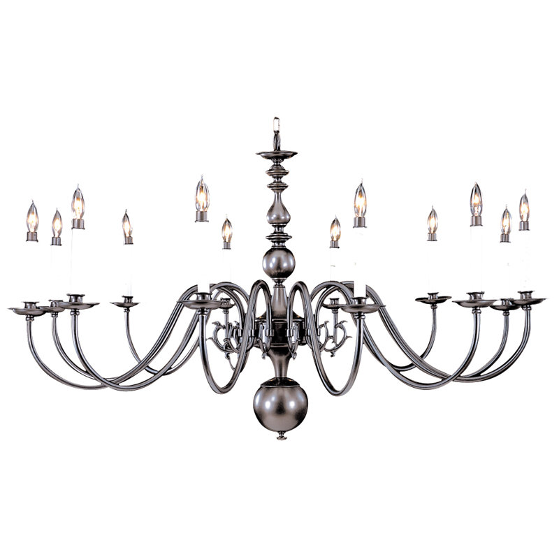 Style bougie classique/traditionnel 12 lumières lustre Jovan, Bronze acajou