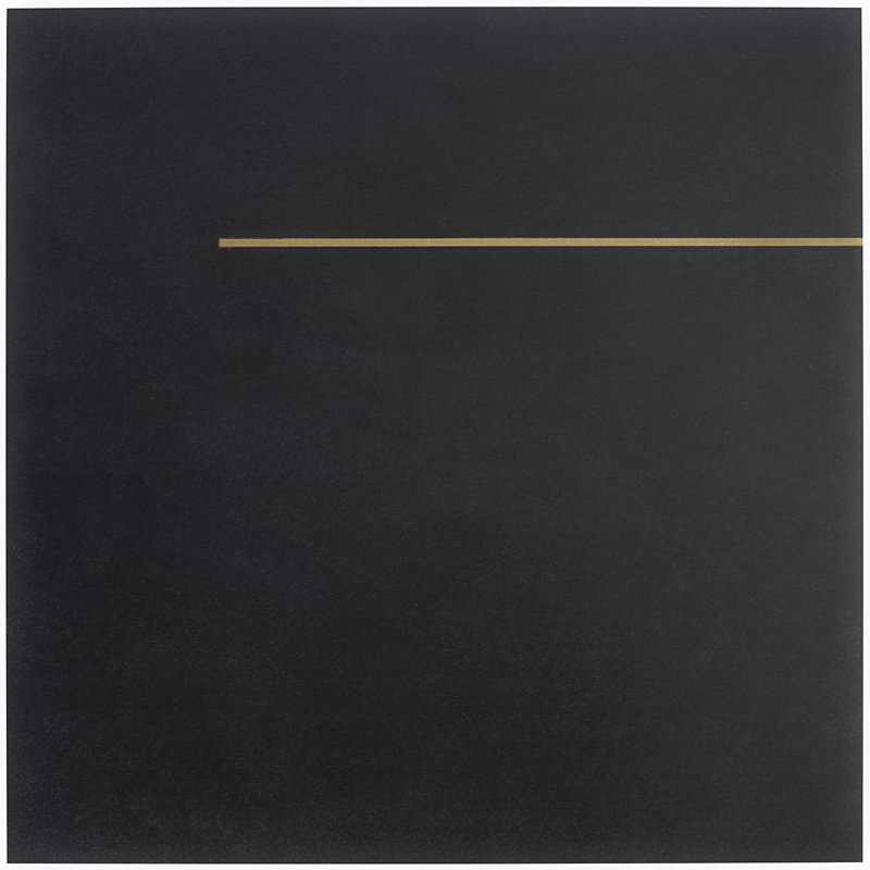 Lines Brass Inlay 24X24 Matte Porcelain Tile, Black