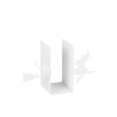 Serre-livres en métal robuste, blanc, 21,7 po x 6,3 po x 8,7 po | Fabrication 100% métal, épaisseur: 0,05 pouce | Conception élégante pour la maison et le bureau, garde les livres organisés et droits, solution durable et élégante
