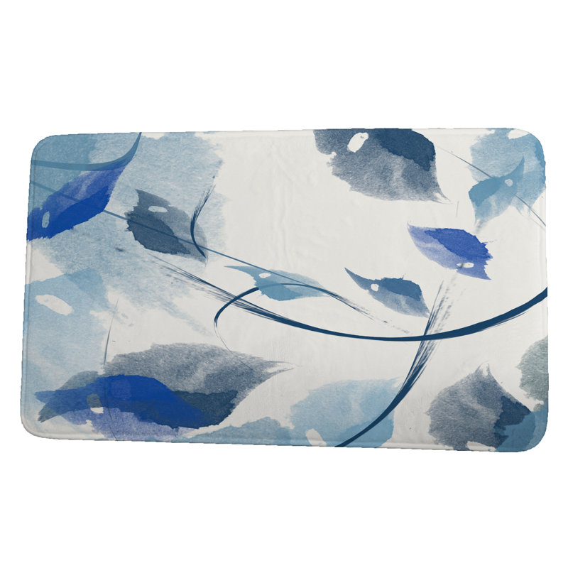 Lower Hazel Non-Slip Bath Mat, 17" W x 24" L, Navy Blue