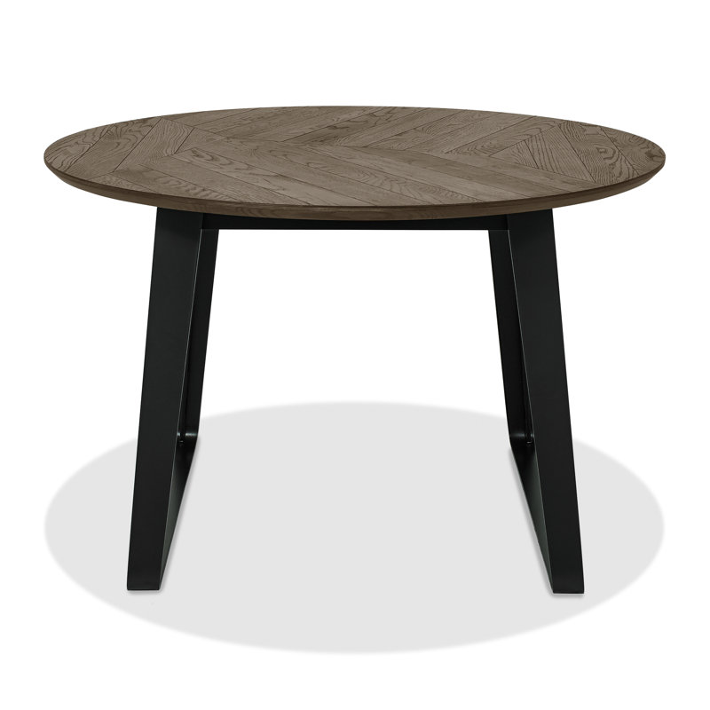 Ashkum Round Metal Base Dining Table, Grey 