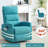Manual Recliner Chair with Rocker and Swivel in Fabric for Living Room-1951959692