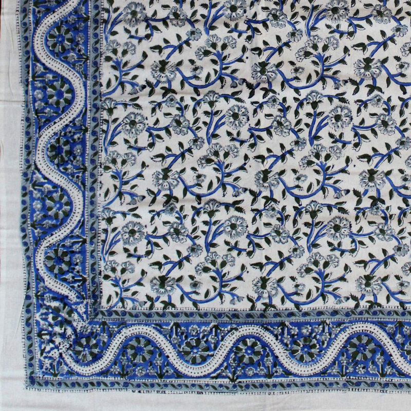 Grimaldi Hand Block Printed Cotton Tablecloth
