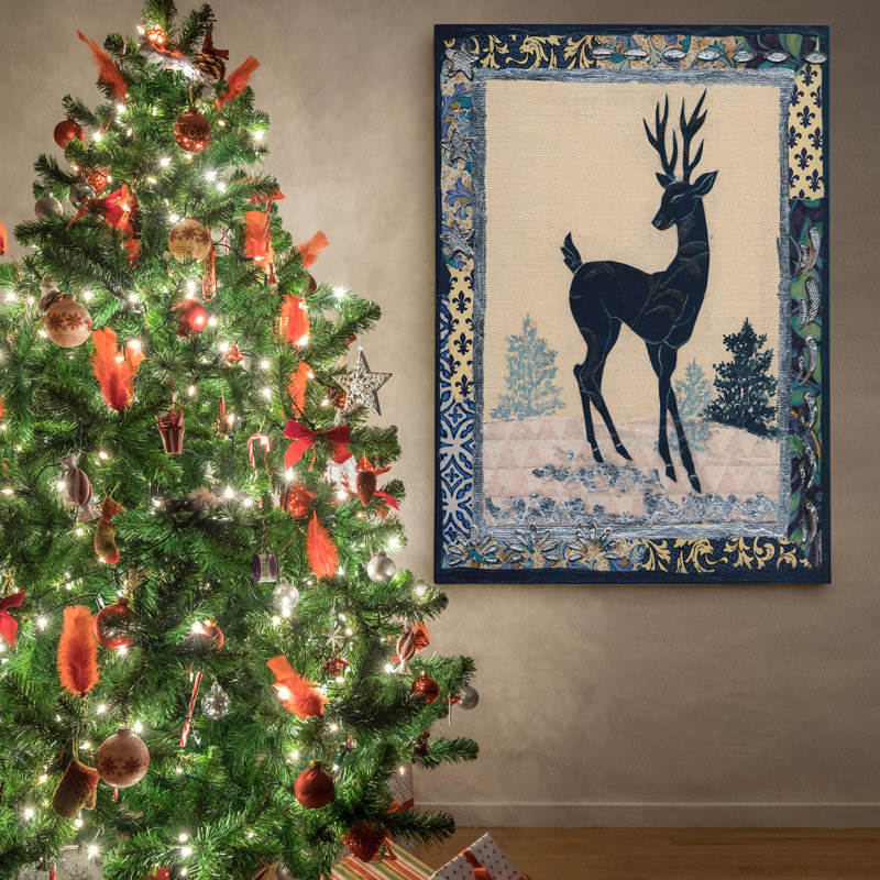 « cerf silhouette », reproduction de photo sur toile tendue, H 12 po x l 18 po x P 1,5 po