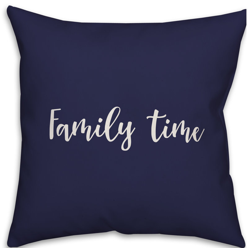 Reversible Throw Pillow, Navy, Pillow Cover