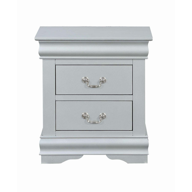 Louis Philippe III Platinum Finish Nightstand