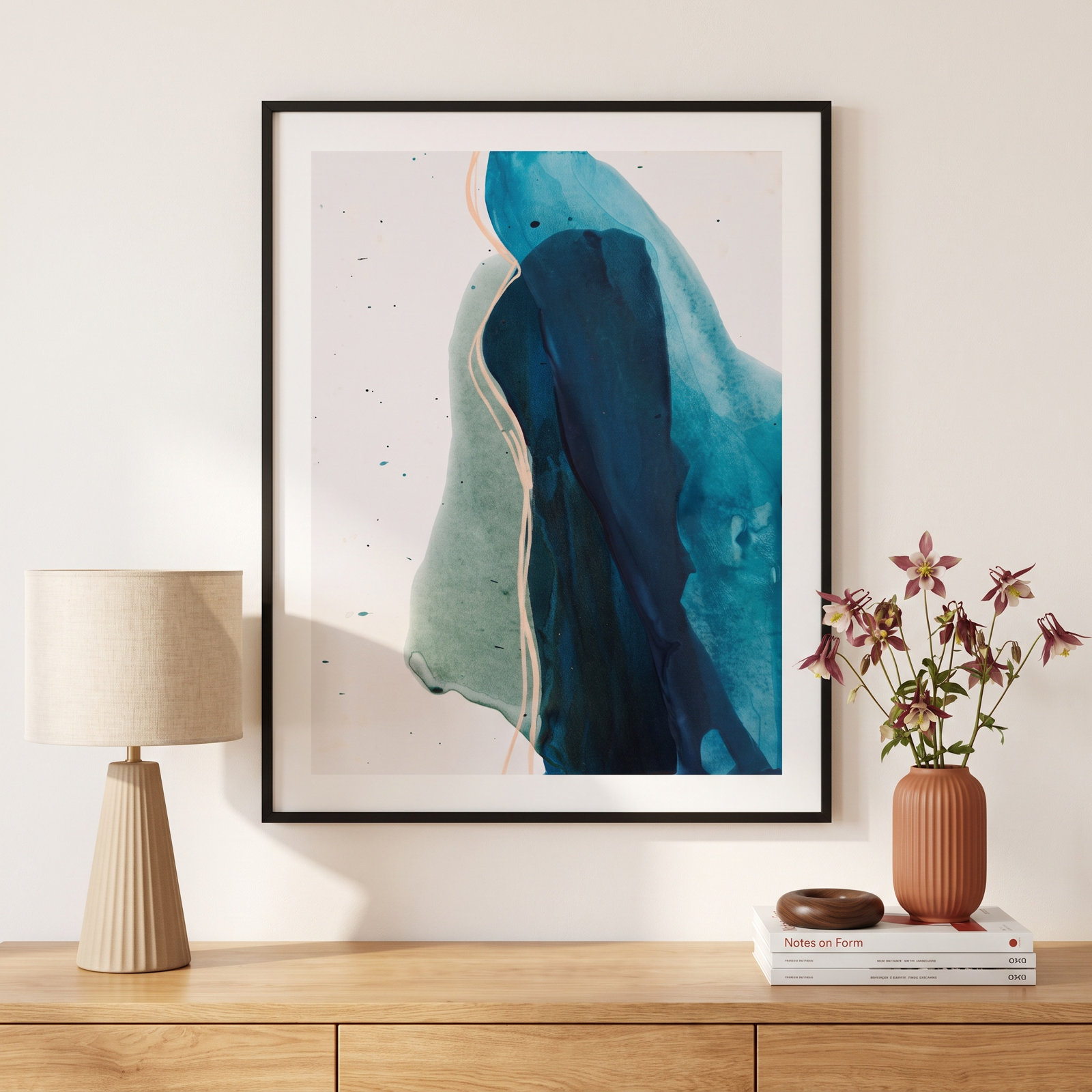 Kim Whiteside "Intelligence" Print, 48" H x 38" W x 2.5" D, Black