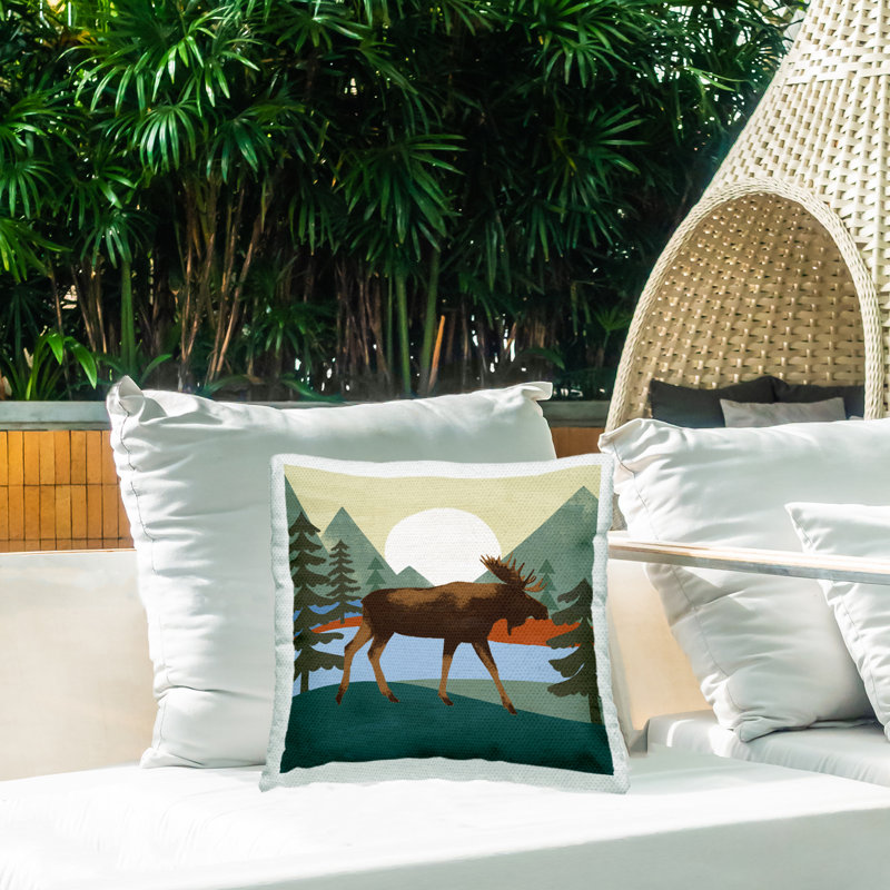 Coussin d'extérieur Wild Moose Woodland