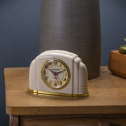 Crosley Multicolor Art Deco Analog Alarm Clock with Glass Face