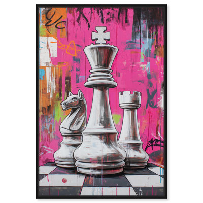 Art mural rose sur toile King's Gambit par Art Remedy
